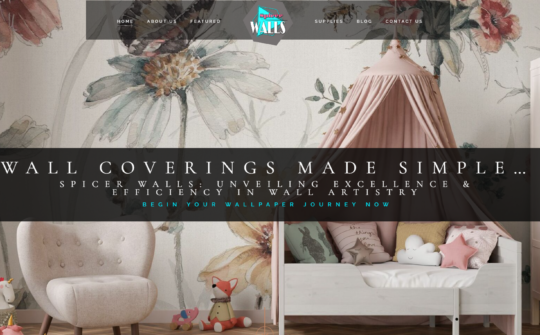Elegant wall coverings featured on client website