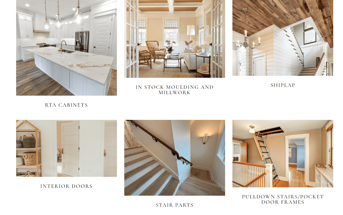 Home improvement products showcased on client website Client website featuring home renovation and interior design products